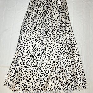 Nasty Gal Black and White Spotted A-Line Skirt